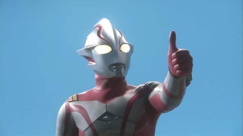 ULTRAMAN giving a thumbs up.